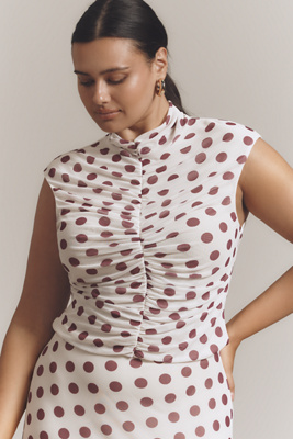 Anthropologie Afrm Power Mesh Jolie Top In White