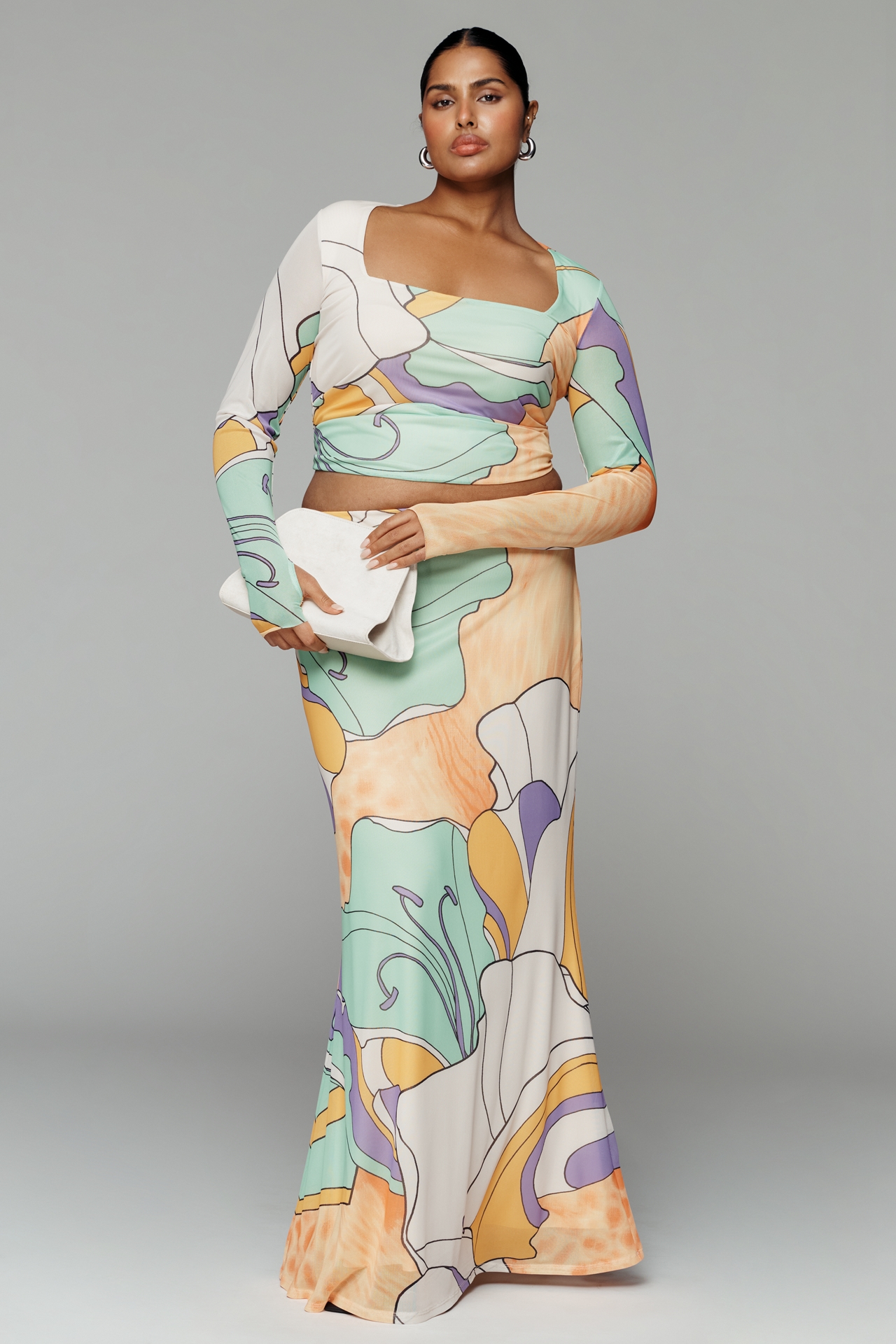 AFRM Plus Ines Power Mesh Long-Sleeve Top
