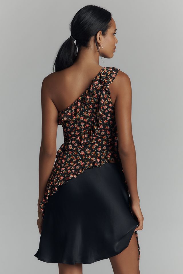 AFRM Vivica Off-The-Shoulder Ruffle Mesh Top #3