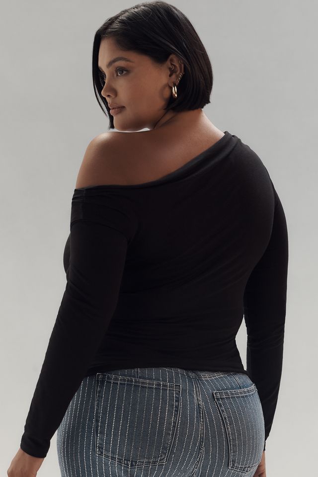 AFRM Vivica Plus Off-The-Shoulder Ruffle Mesh Top #1