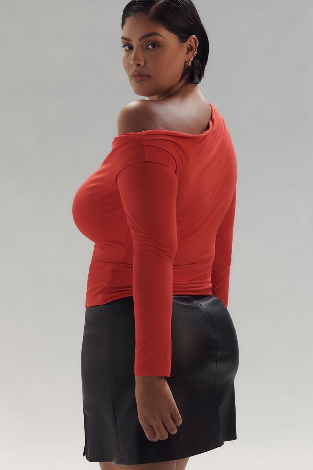AFRM Vivica Plus Off-The-Shoulder Ruffle Mesh Top #2