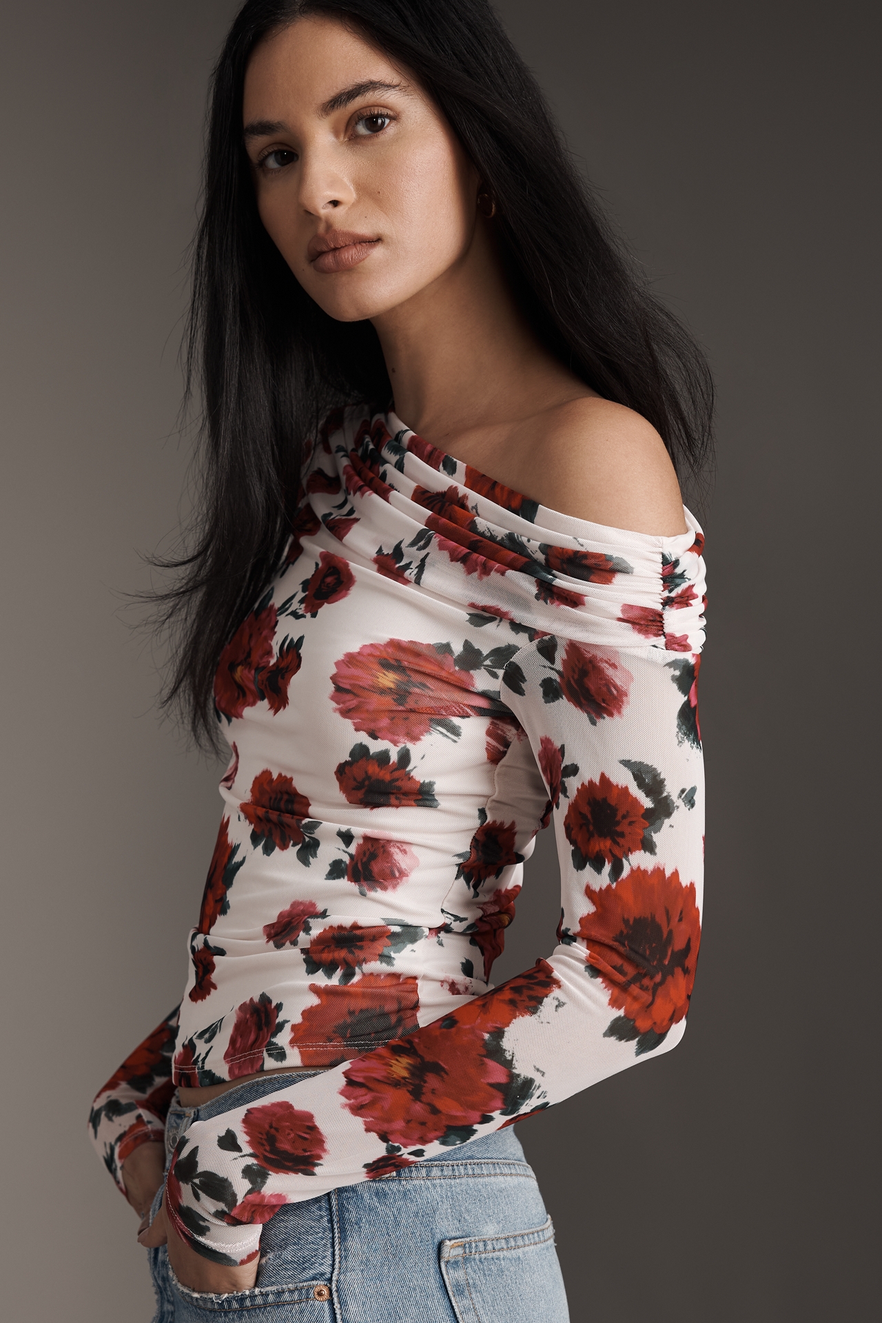 AFRM Barry Long-Sleeve Mesh Top