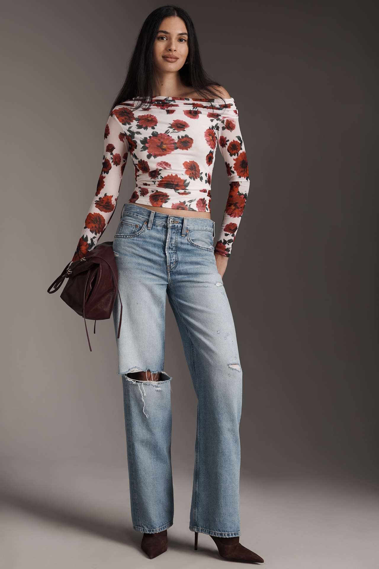 AFRM Barry Long-Sleeve Mesh Top