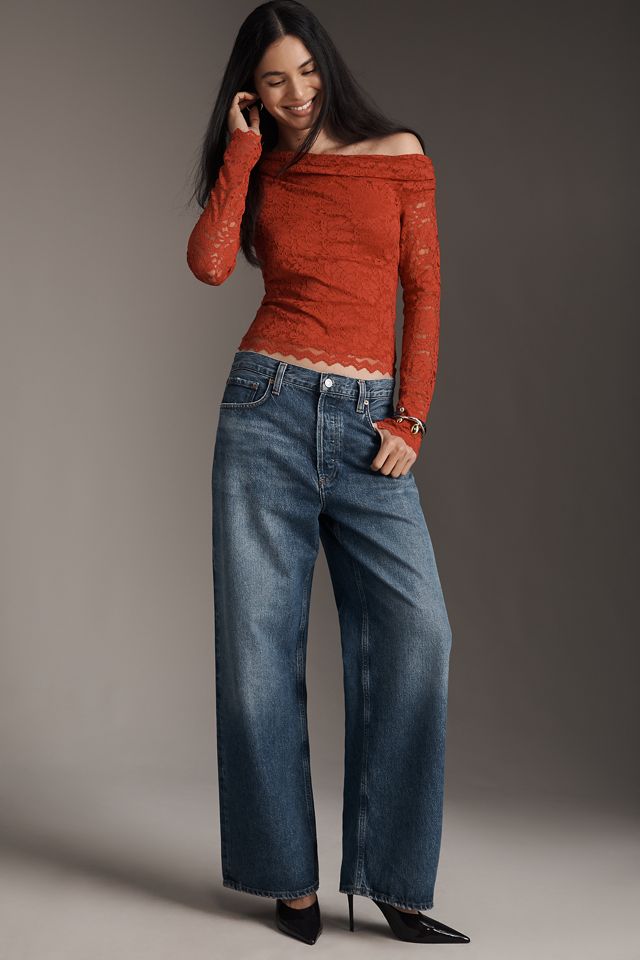 AFRM Barry Asymmetric Silken Lace Top #2