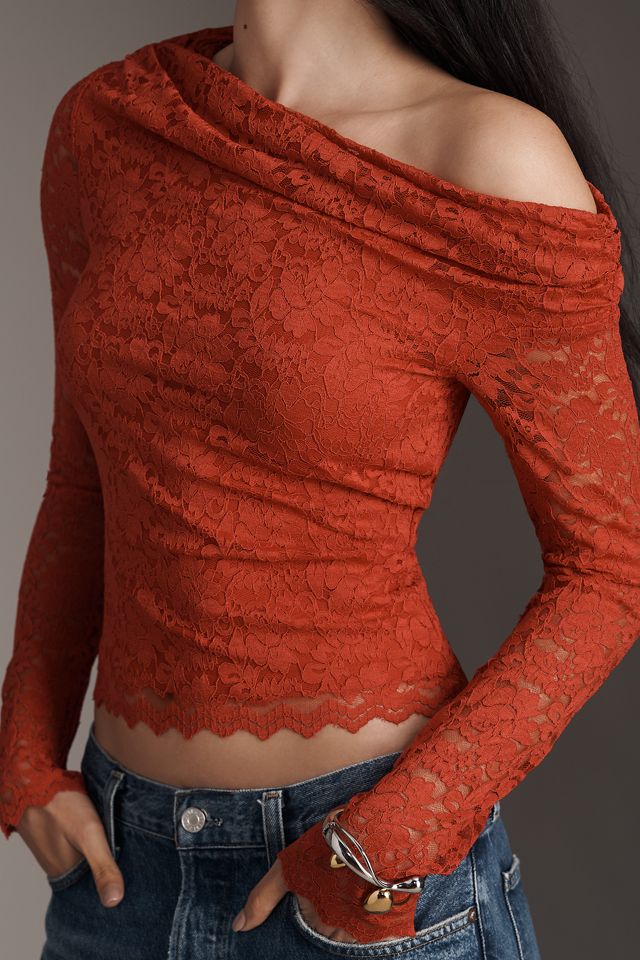 AFRM Barry Asymmetric Silken Lace Top #3