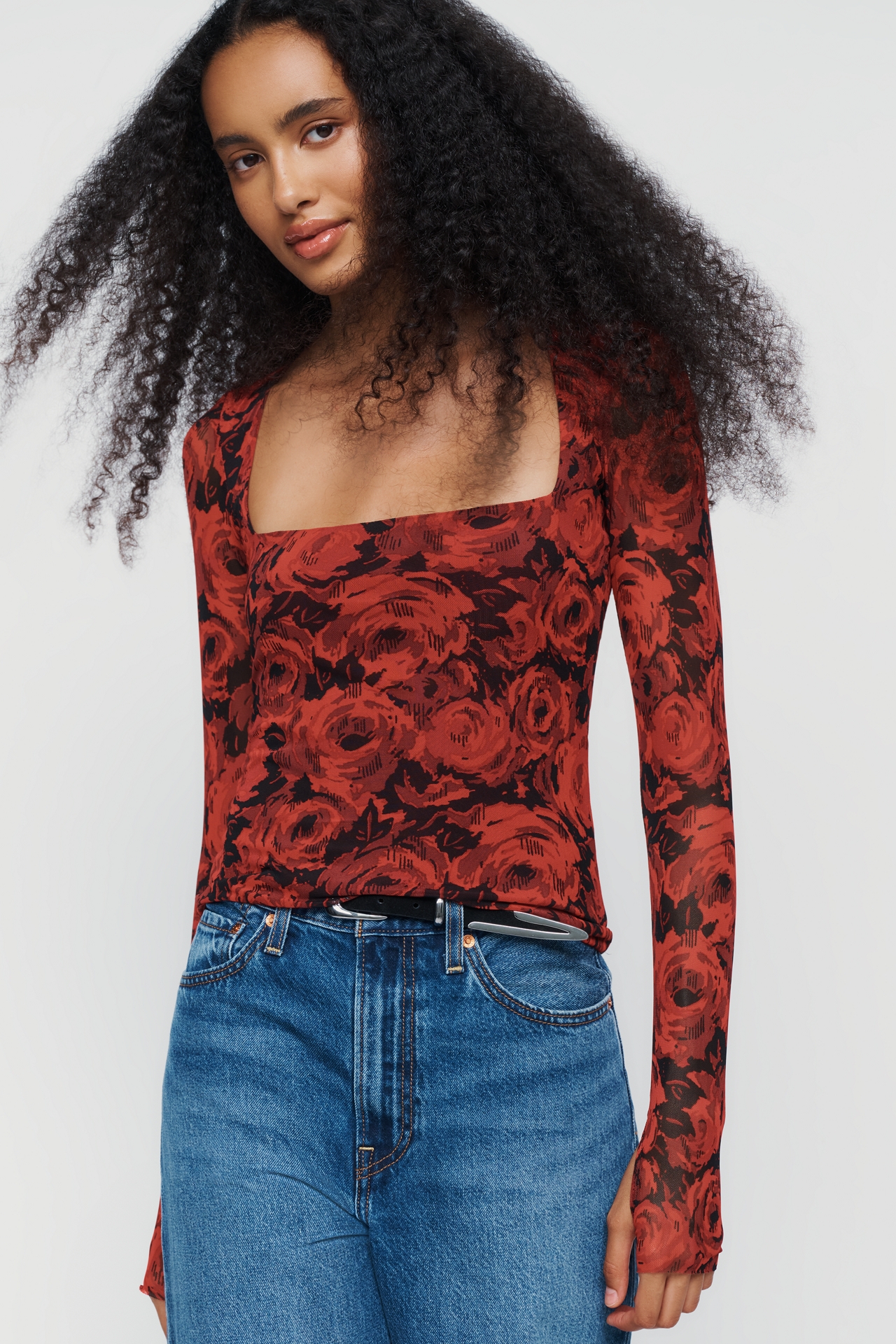 AFRM Ines Floral Long Sleeve Top