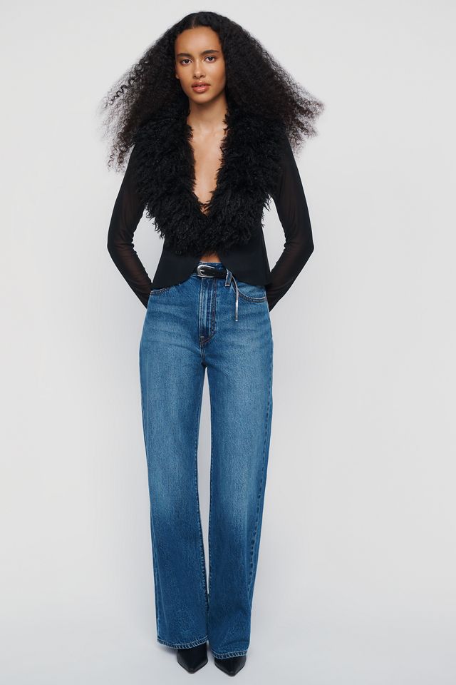 AFRM Nymia Fur Collar Long Sleeve Top  #1