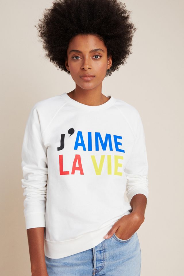 Clare V. for Anthropologie J'aime La Vie Sweatshirt #3
