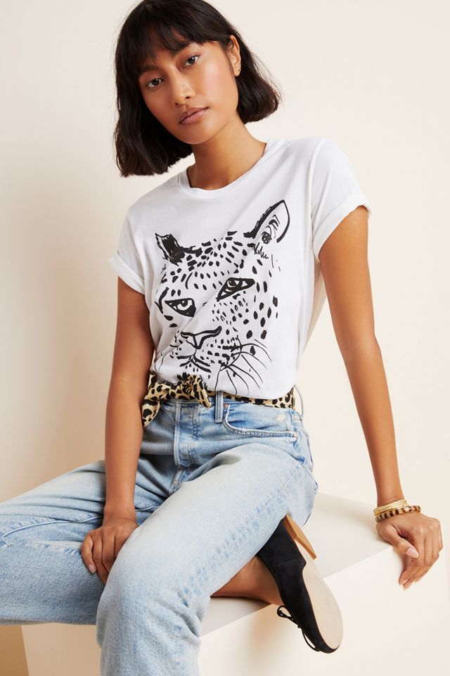 Clare V. for Anthropologie Leopard Graphic Tee