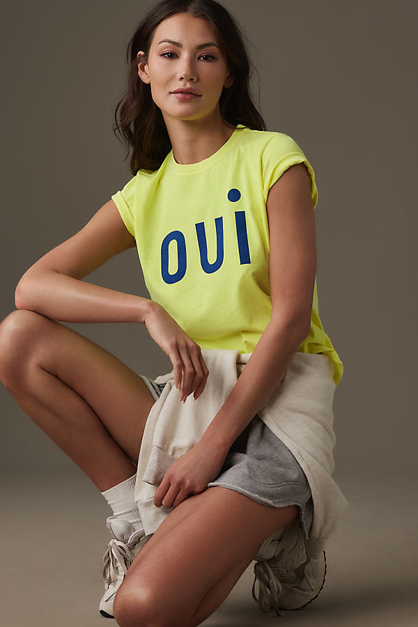 Clare V Oui Classic Tee In Yellow