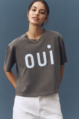 Clare V Le Carré Tee In Gray