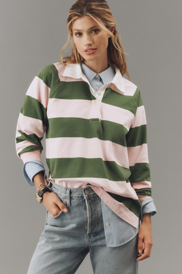 Shop Clare V Long-sleeve Rugby Top In Multicolor
