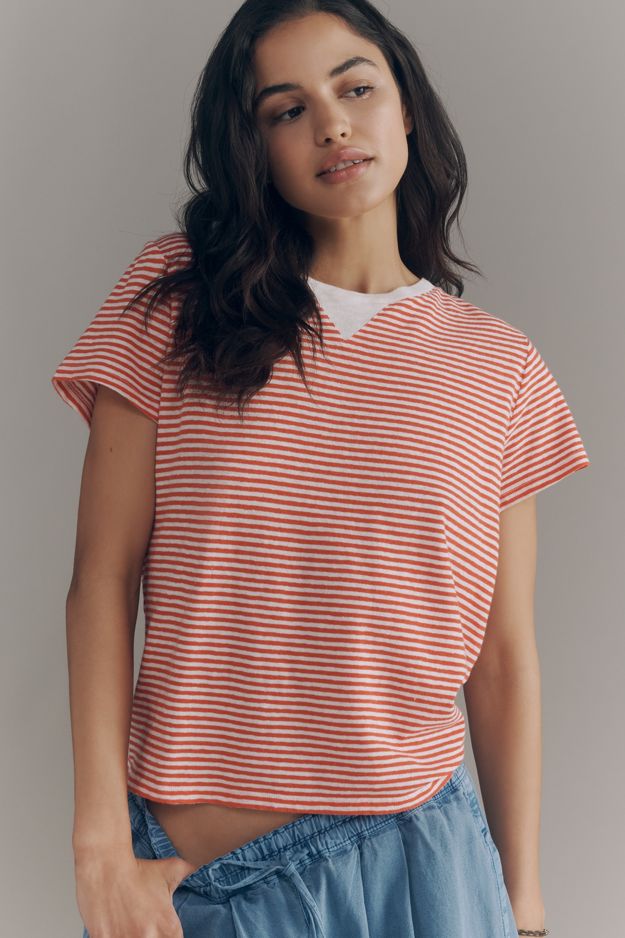 Clare V. Cotton Linen Classic Tee