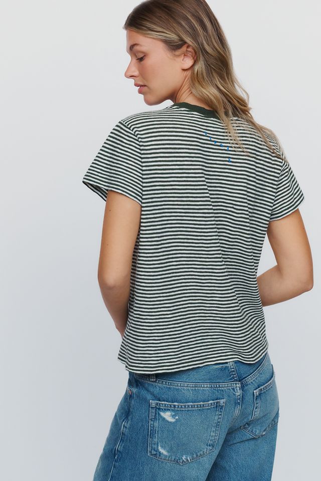 Clare V. Cotton Linen Striped Oui Classic Tee #1