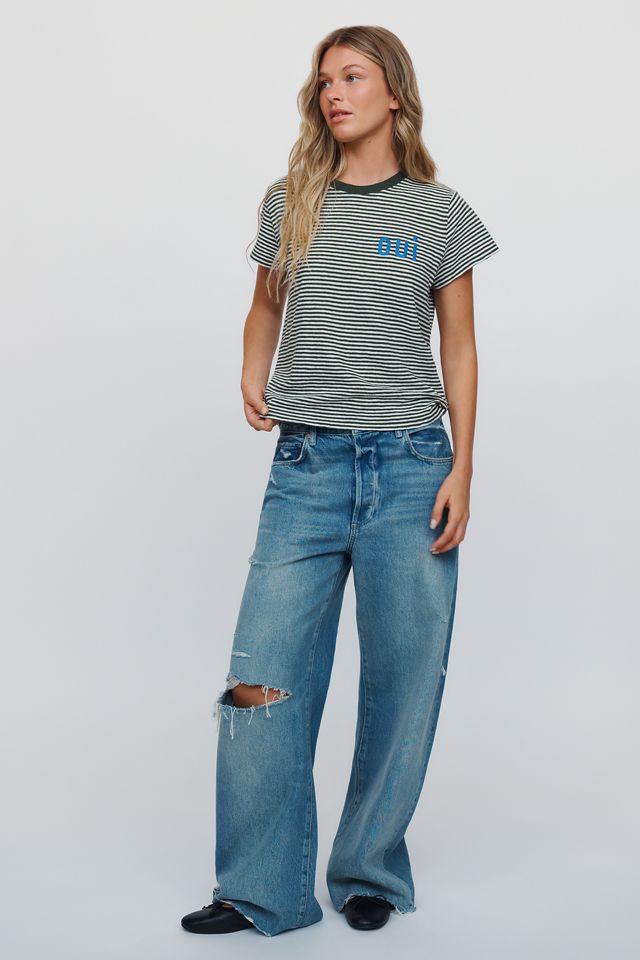 Clare V. Cotton Linen Striped Oui Classic Tee #3