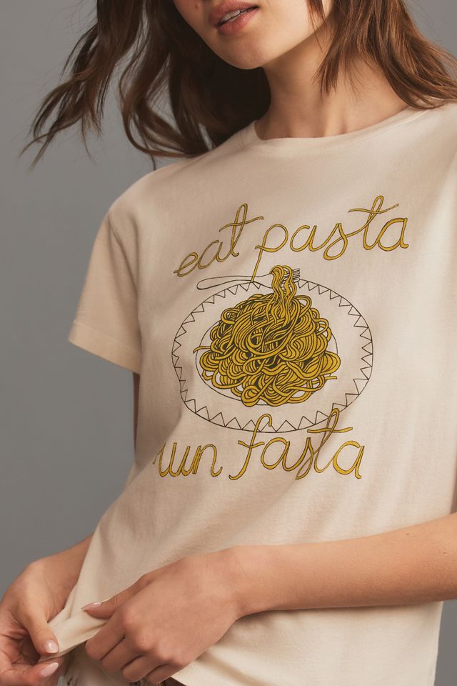 Letluv Eat Pasta Run Fasta Graphic Tee #3