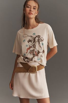 Letluv Horse Graphic Boyfriend Tee In White