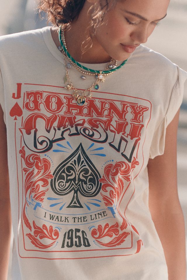Letluv Johnny Cash Playing Card Graphic Muscle Tee #3