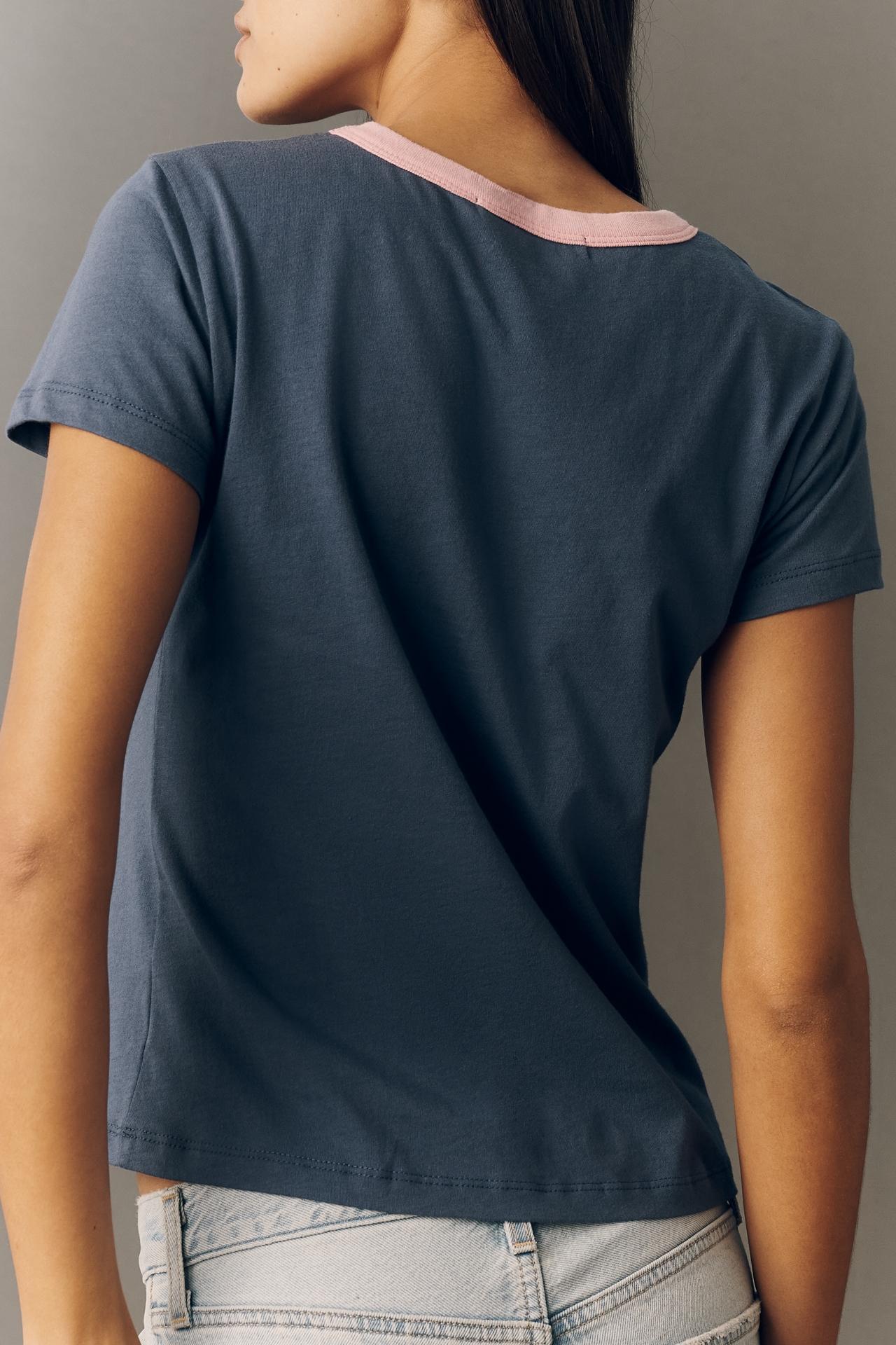 Letluv Star Short-Sleeve Ringer Crew-Neck Tee
