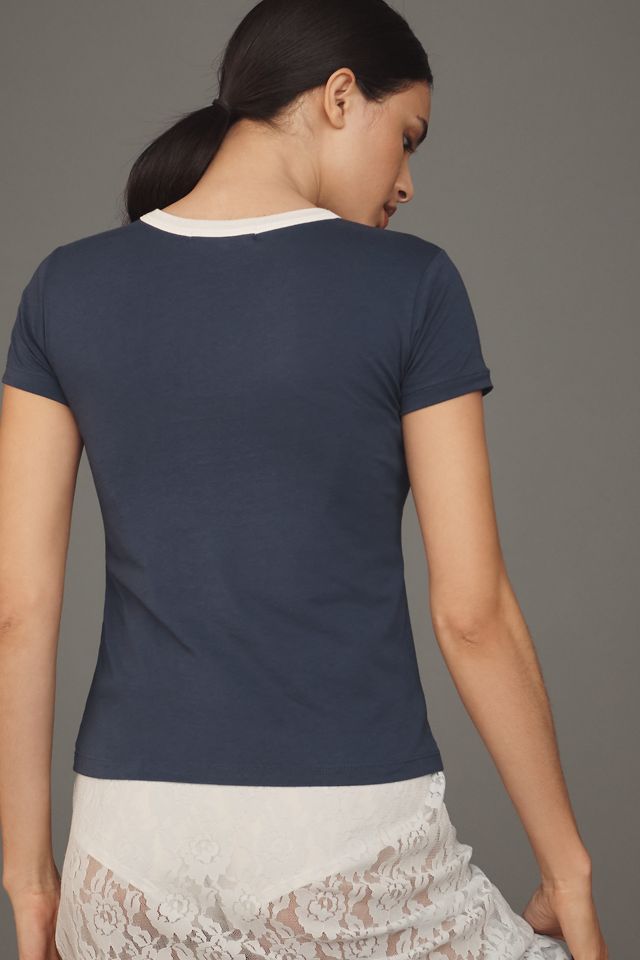 Letluv Star Short-Sleeve Ringer Crew-Neck Tee