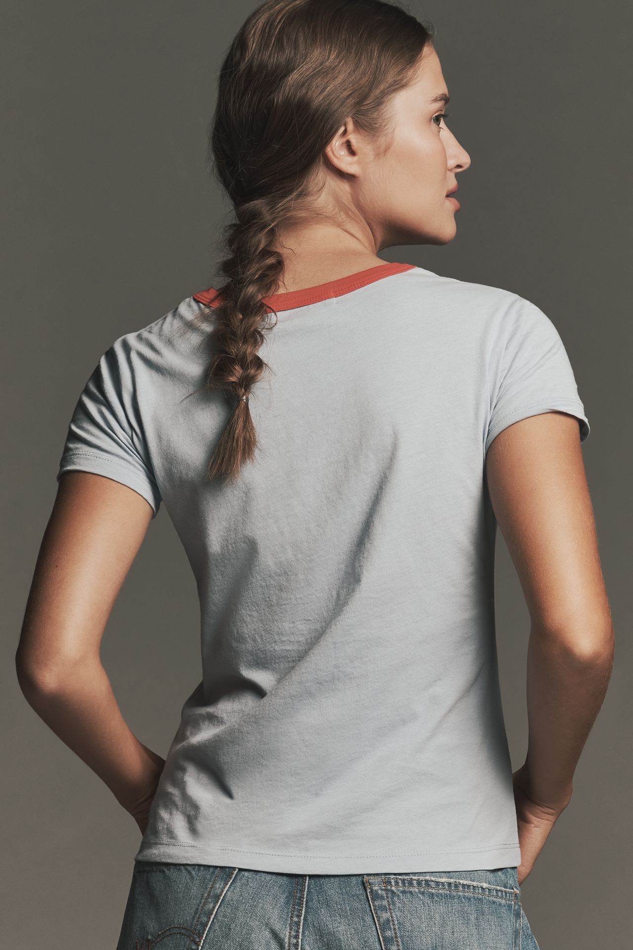Letluv Star Short-Sleeve Ringer Crew-Neck Tee
