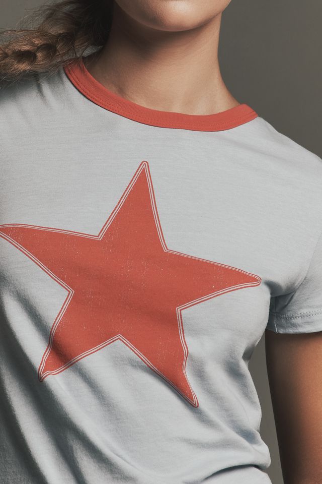 Letluv Star Short-Sleeve Ringer Crew-Neck Tee #3