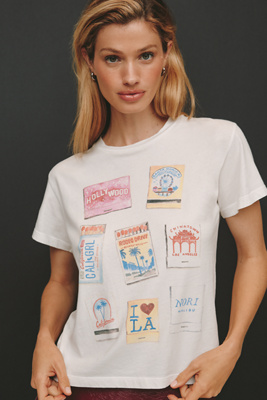 Letluv X Anthropologie Matchbook City Graphic Tee In White