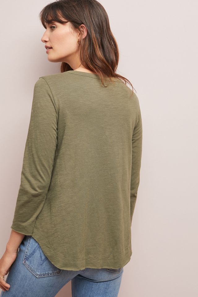 Embroidered Henley Top #2