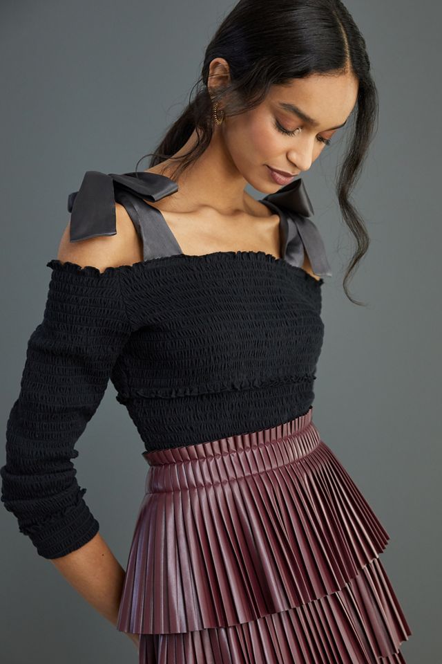 Smocked Bow-Tie Top | Anthropologie display picture 1