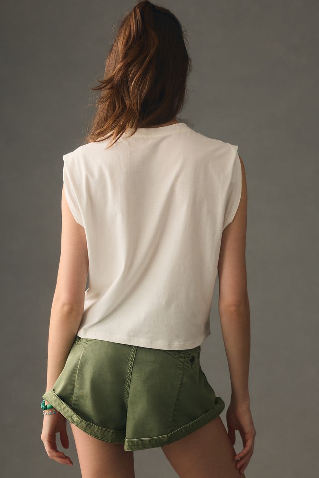 By Anthropologie Lace Appliqué Muscle Tee #1