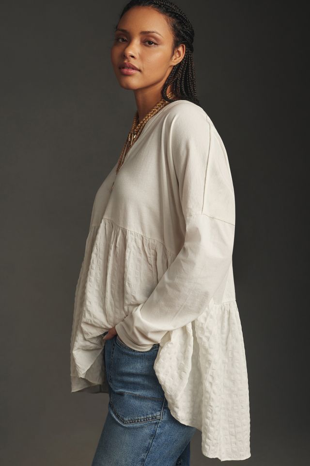 Pilcro Long-Sleeve Babydoll Top  Anthropologie Japan - Women's Clothing,  Accessories & Home
