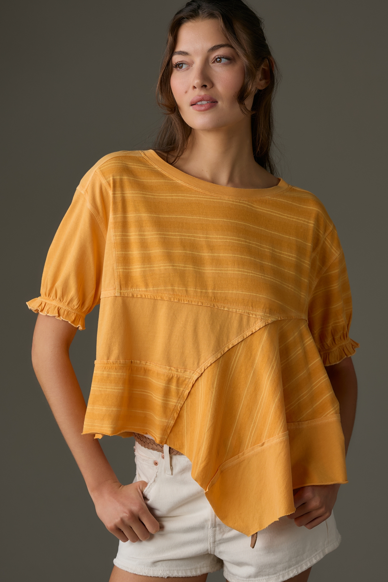 By Anthropologie Seamed Asymmetrical Tee