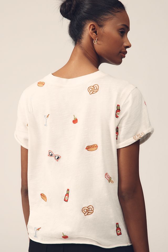The Caitlin Embroidered Boxy Tee by Maeve #1