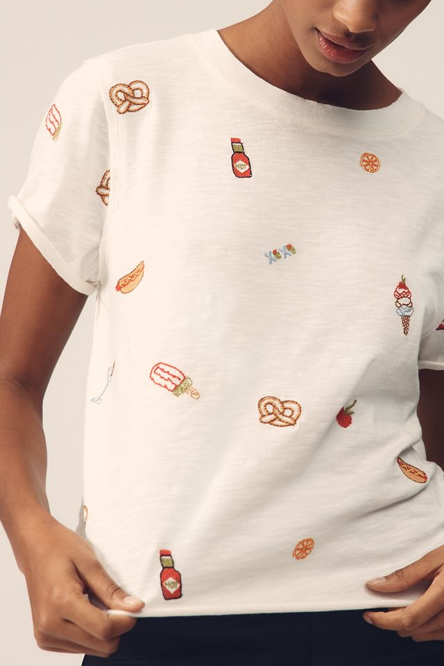 The Caitlin Embroidered Boxy Tee by Maeve #3