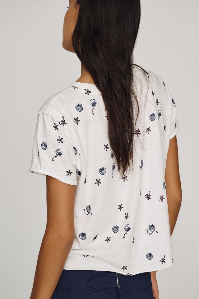 The Caitlin Embroidered Boxy Tee by Maeve | Anthropologie