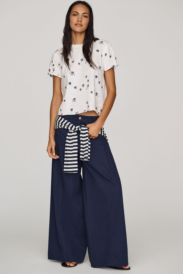 The Caitlin Embroidered Boxy Tee by Maeve | Anthropologie