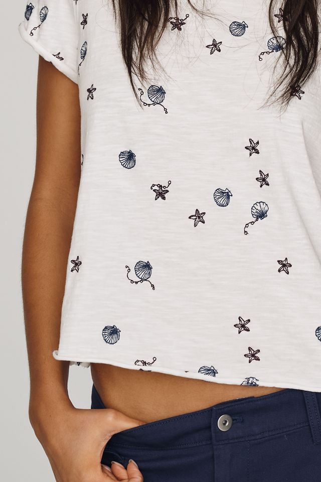 Maeve Caitlin Cotton Embroidered Boxy Tee #4