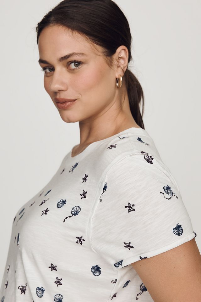 Maeve Caitlin Cotton Embroidered Boxy Tee #6