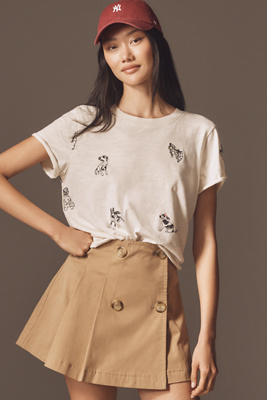 Maeve The Caitlin Embroidered Boxy Tee By  In Beige