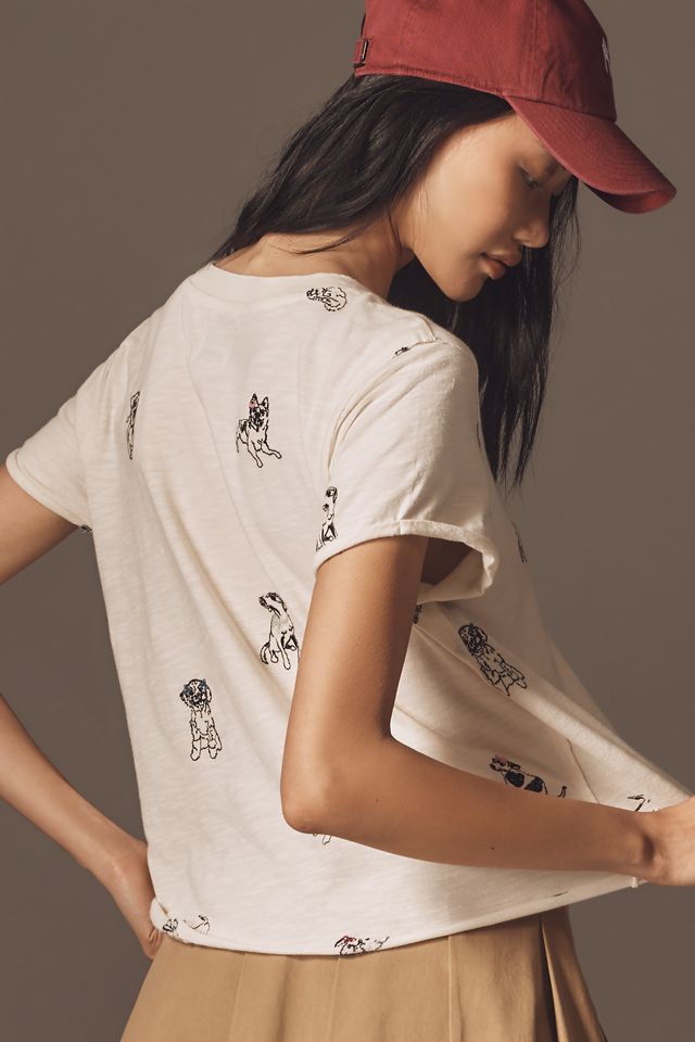 The Caitlin Embroidered Boxy Tee by Maeve #1