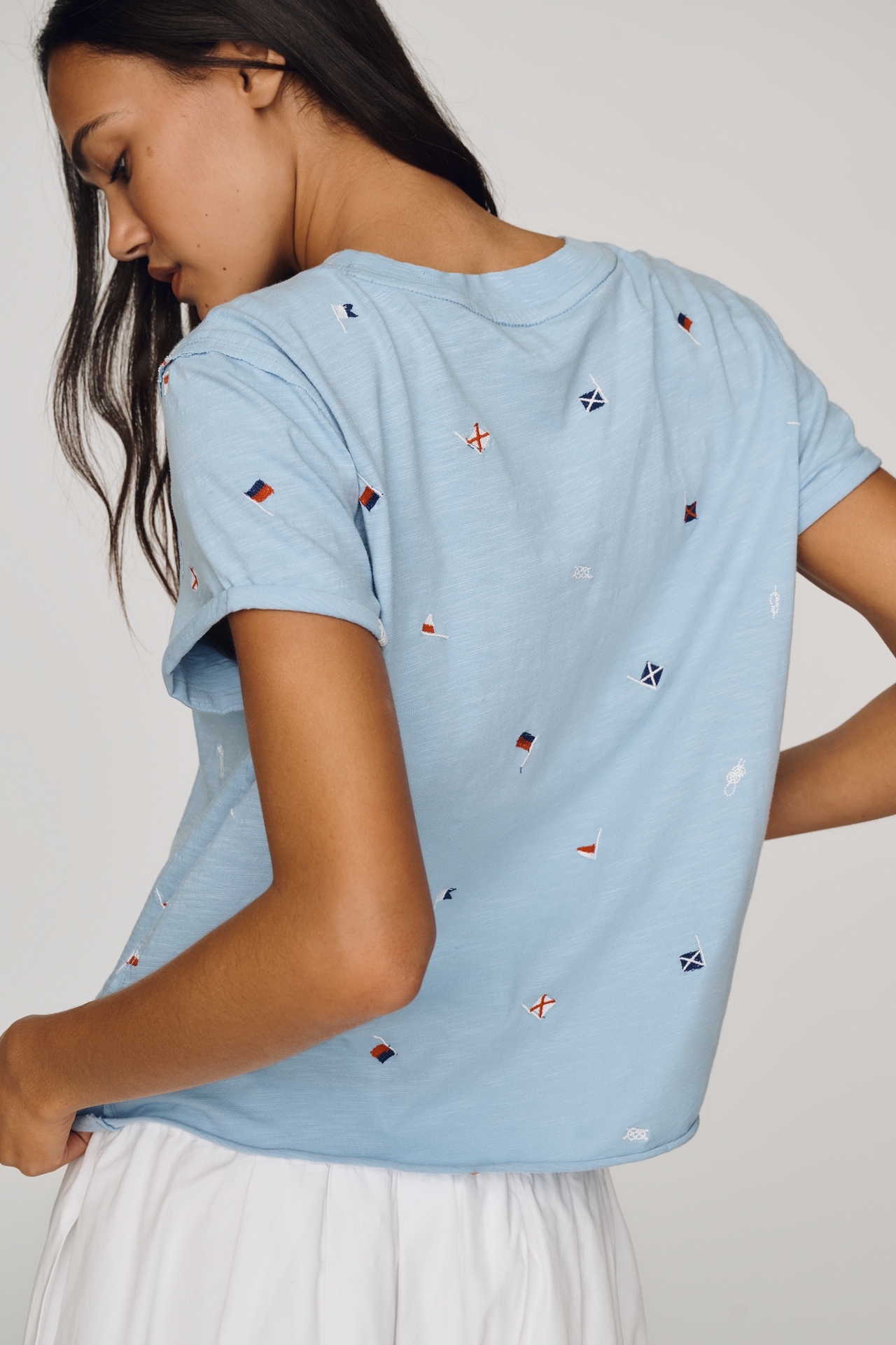 Caitlin Embroidered Boxy Tee by Maeve