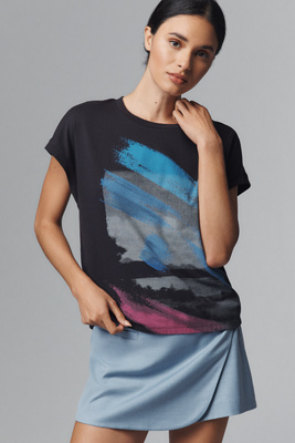 By Anthropologie Graphic Muscle Tee In Black