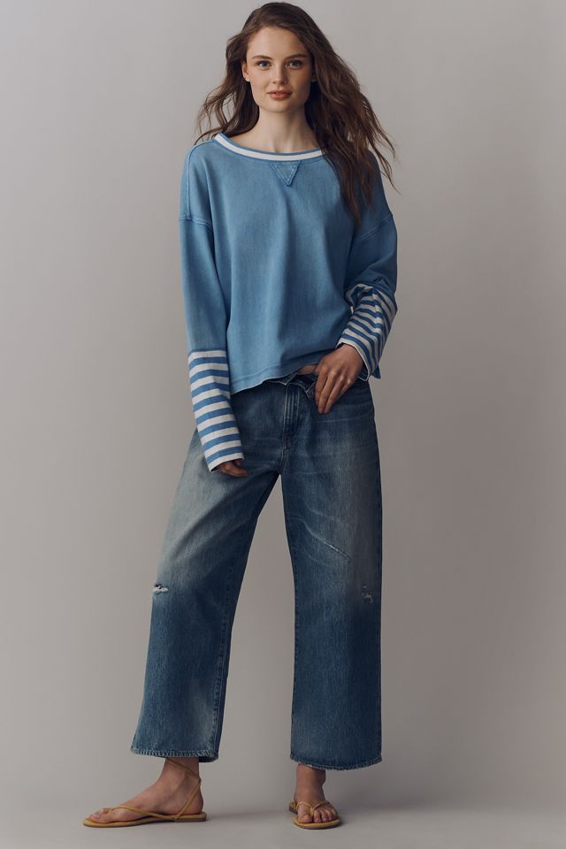 Pilcro Cotton Seamed Long-Sleeve Top #2