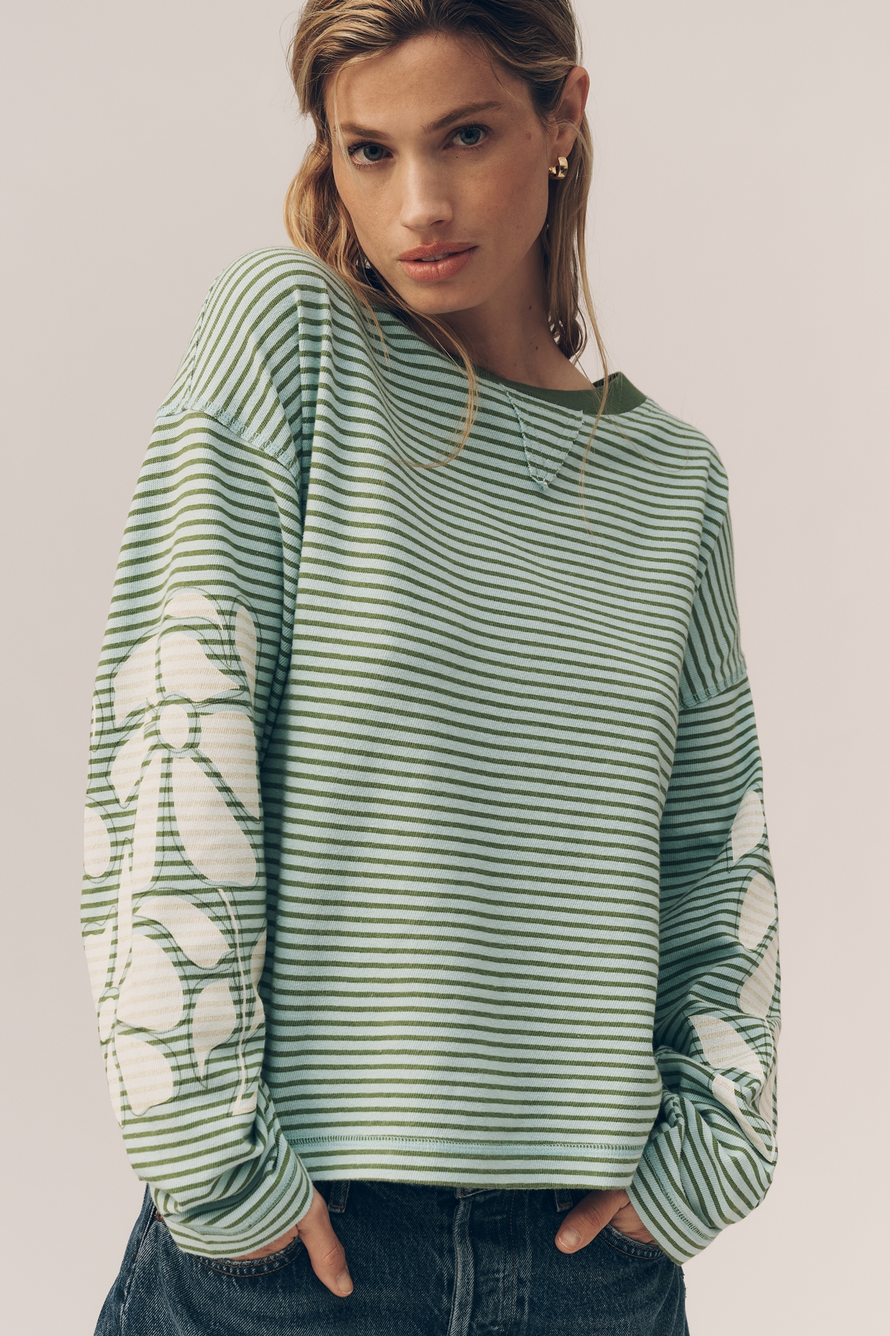 Pilcro Cotton Bonfire Pullover Top