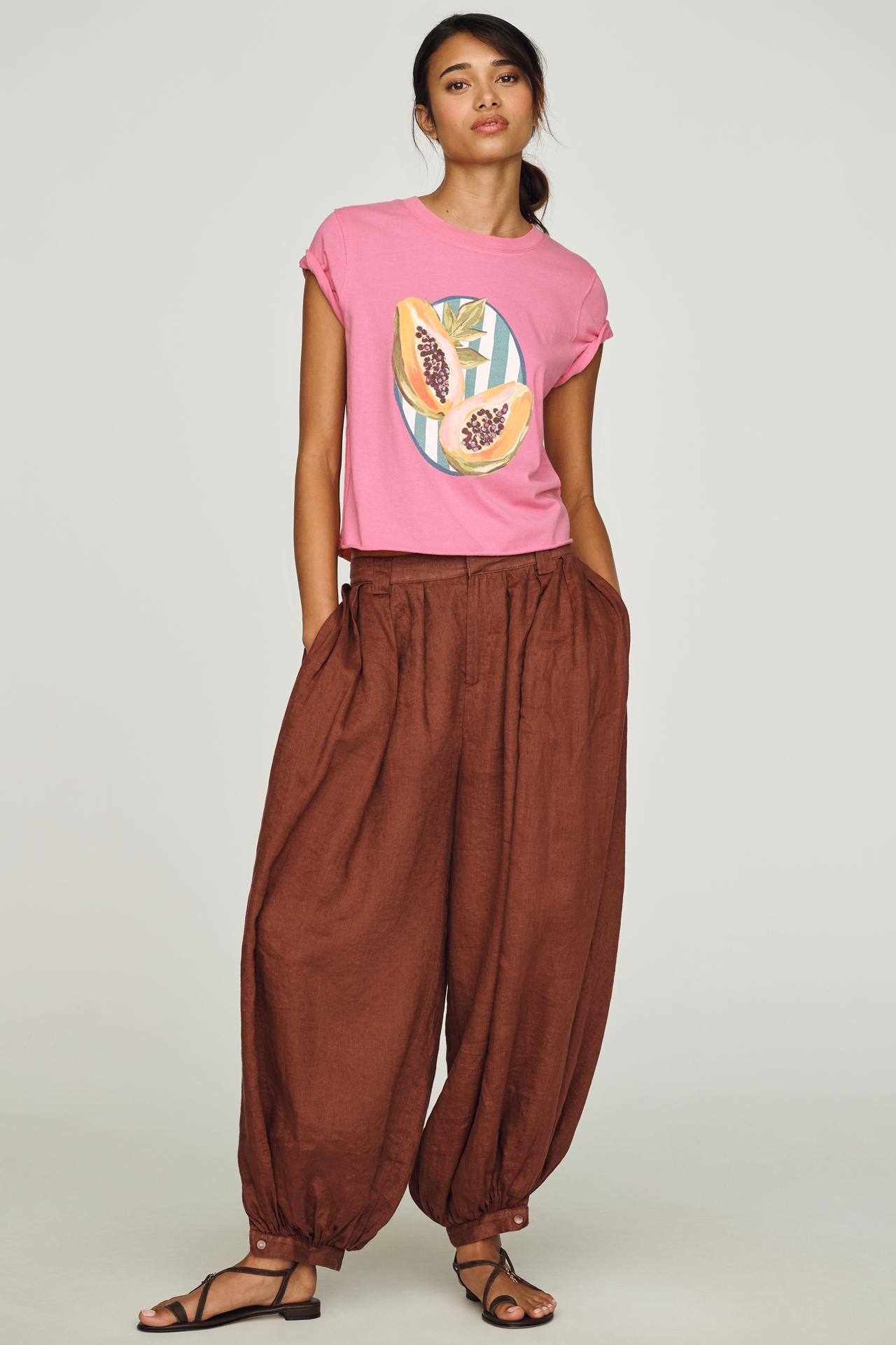 Elizabeth Rachael x Anthropologie Cotton Papaya Tee