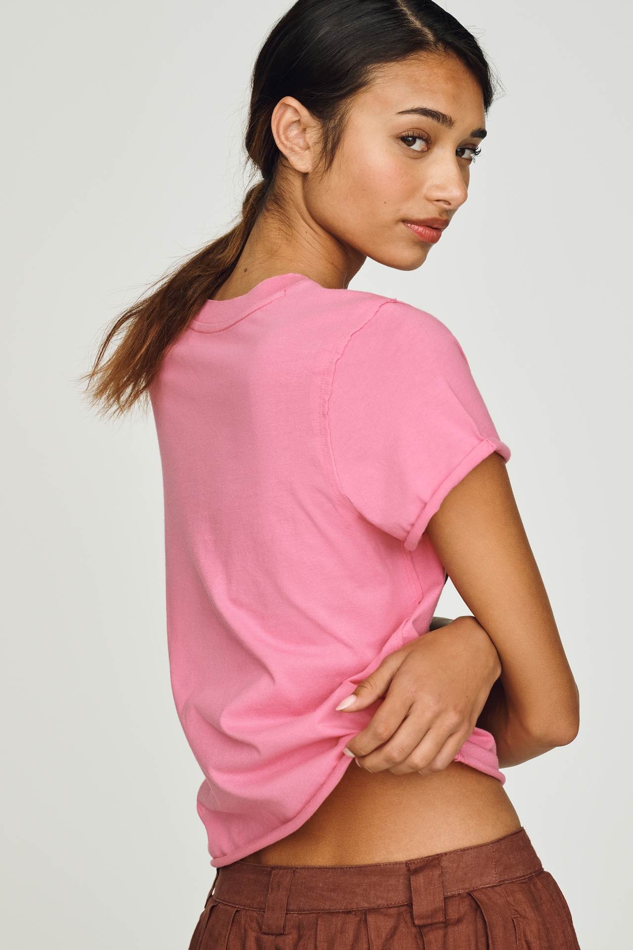 Elizabeth Rachael x Anthropologie Cotton Papaya Tee