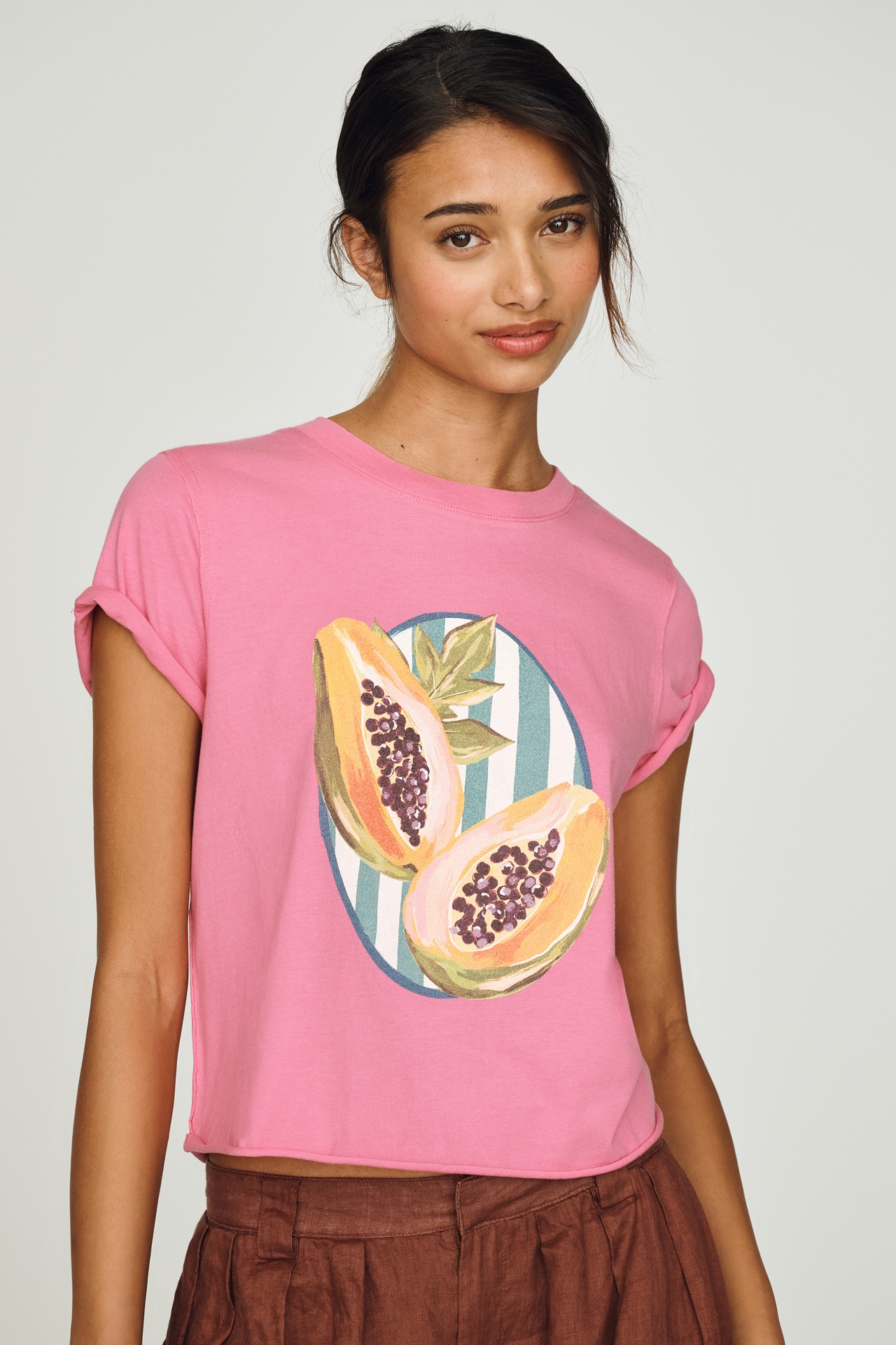 Elizabeth Rachael x Anthropologie Cotton Papaya Tee