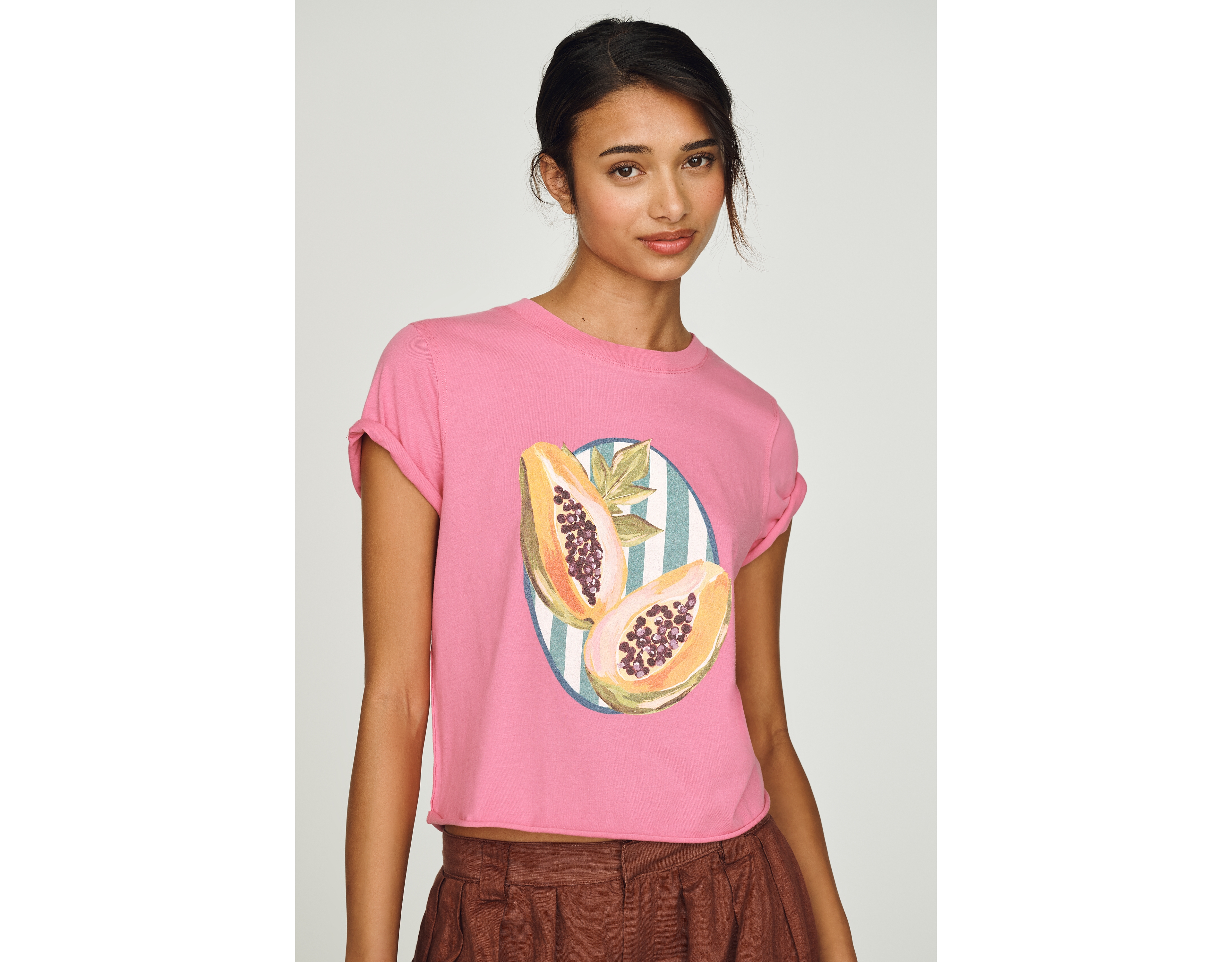 Elizabeth Rachael x Anthropologie Cotton Papaya Tee