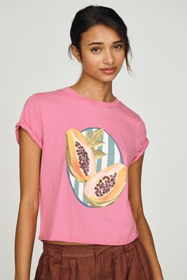 Elizabeth Rachael x Anthropologie Cotton Papaya Tee