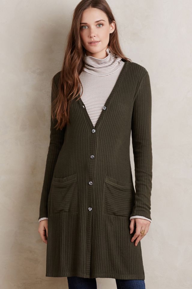 Ribbed Midi Cardigan